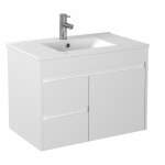 POSEIDON P73LWH STANDARD PVC SLIM WALL HUNG VANITY LEFT SIDE DRAWERS GLOSS WHITE