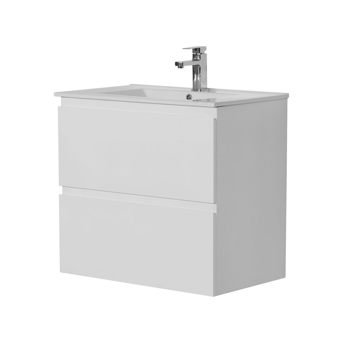 POSEIDON RIVA750W RIVA WALL HUNG VANITY DOUBLE DRAWERS GLOSS WHITE