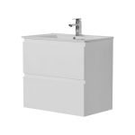 POSEIDON RIVA750W RIVA WALL HUNG VANITY DOUBLE DRAWERS GLOSS WHITE