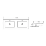 UNICASA BIP-120W-GW BIANCA WALL HUNG PVC VANITY 1200MM GLOSS WHITE