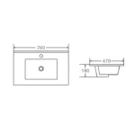 UNICASA BIP-75W-GW BIANCA WALL HUNG PVC VANITY 750MM GLOSS WHITE