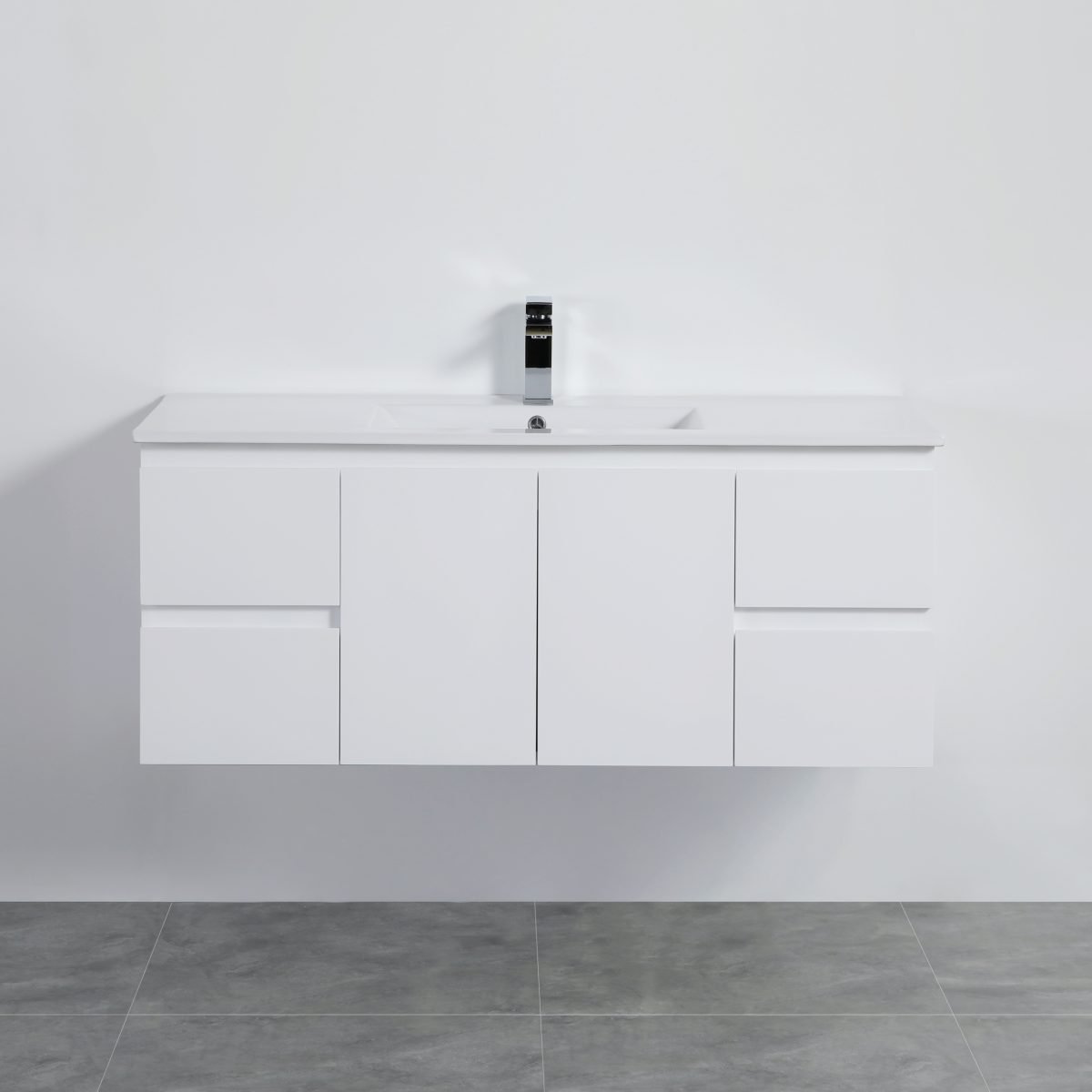 POSEIDON X-P124WH X-PVC WALL HUNG VANITY GLOSS WHITE