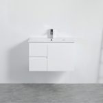 POSEIDON X-P74LWH X-PVC WALL HUNG VANITY LEFT SIDE DRAWERS GLOSS WHITE