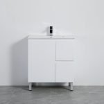 POSEIDON X-P73RLG X-PVC FREE STANDING VANITY RIGHT SIDE DRAWERS GLOSS WHITE