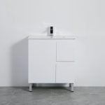 POSEIDON X-P73RLG X-PVC FREE STANDING VANITY RIGHT SIDE DRAWERS GLOSS WHITE