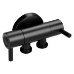 AQUAPERLA 003.ST ROUND BRASS TOILET BIDET SPRAY 1 INLET 2 OUTLET DIVERTER ONLY CHROME AND BLACK