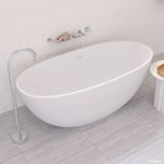 FIENZA ST28 SASSO FREESTANDING STONE BATH 1500/1650 MATTE WHITE