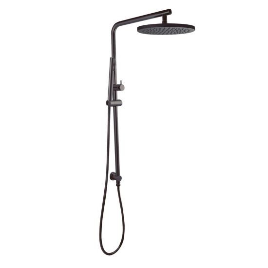 AQUAPERLA GM2128-A.SH-10 ROUND 10" SHOWER STATION TOP WATER INLET GUN METAL GREY