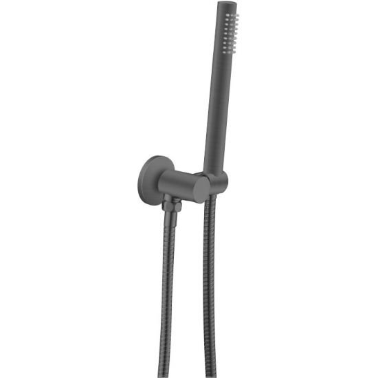 AQUAPERLA GM2131.SH ROUND HAND SHOWER RAIL WITH HANDHELD SHOWER GUN METAL GREY