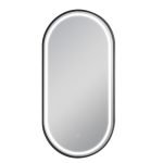 AQUAPERLA LM-KORA2-MB OVAL FRAMED LED MIRROR 500X1000MM MATTE BLACK