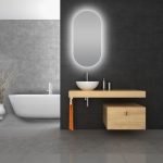 AQUAPERLA LM-LDO-1 OVAL BACKLIT LED MIRROR 500X1000MM