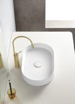 UDBK FL-03 FLUTED OVAL ABOVE COUNTER BASIN WHITE