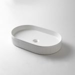 UDBK FL-03 FLUTED OVAL ABOVE COUNTER BASIN WHITE