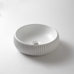 UDBK FL-02 FLUTED ROUND ABOVE COUNTER BASIN WHITE