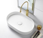 UDBK FL-03 FLUTED OVAL ABOVE COUNTER BASIN WHITE