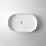 UDBK FL-03 FLUTED OVAL ABOVE COUNTER BASIN WHITE