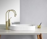 UDBK FL-03 FLUTED OVAL ABOVE COUNTER BASIN WHITE