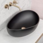 POSEIDON CSB821-MB WAVE SOLID SURFACE ABOVE COUNTER BASIN MATTE BLACK