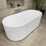 POSEIDON SB782-GW BRIGHTON GROOVE FREE STANDING BATHTUB GLOSS WHITE