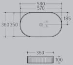 UDBK FL-03 FLUTED OVAL ABOVE COUNTER BASIN WHITE