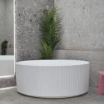 POSEIDON SB780-1500 SUNSHINE GROOVE ROUND FREE STANDING BATH WHITE