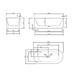 POSEIDON SB782-GW BRIGHTON GROOVE FREE STANDING BATHTUB GLOSS WHITE