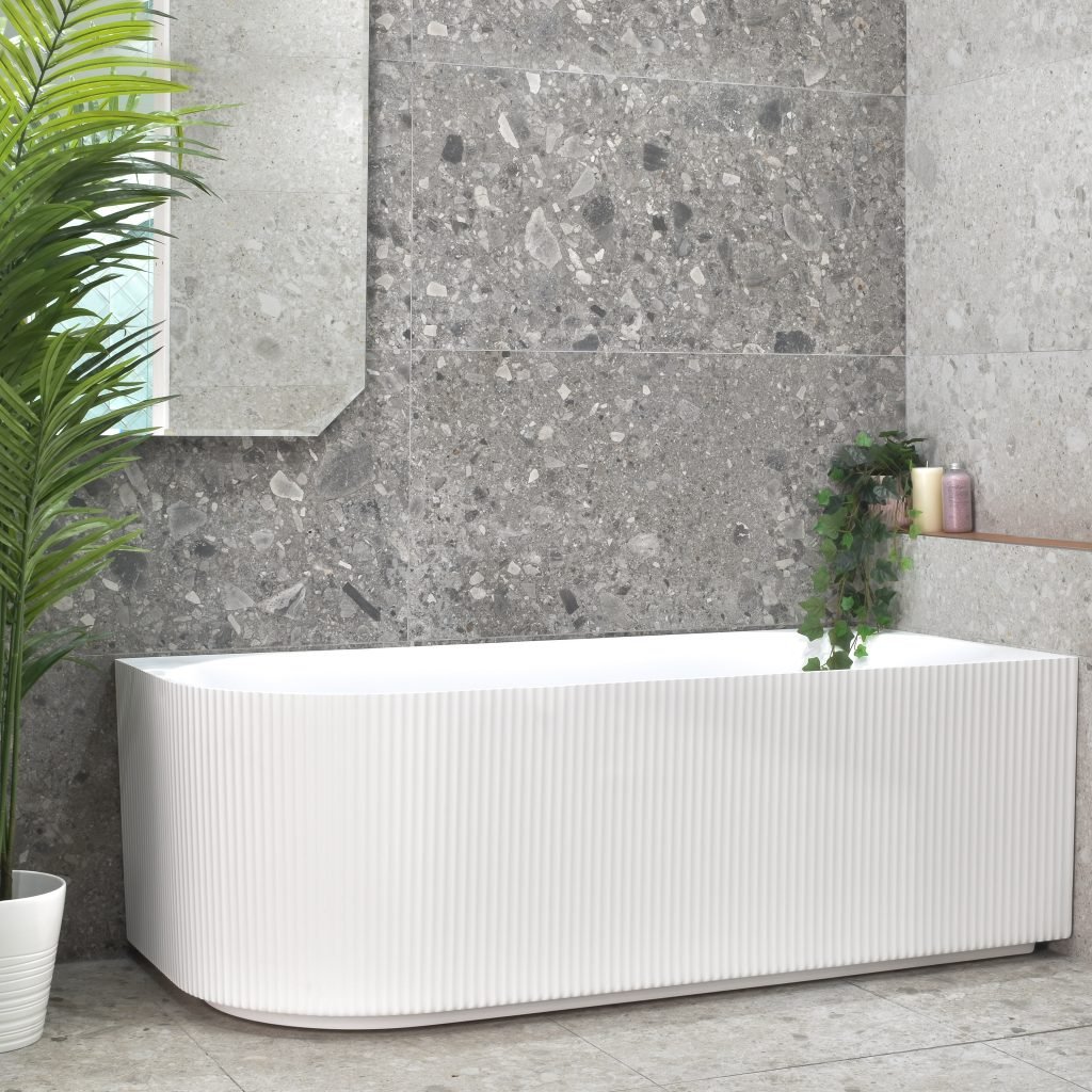 POSEIDON SB784-R-MW BRIGHTON GROOVE RIGHT CORNER BATH MATTE WHITE