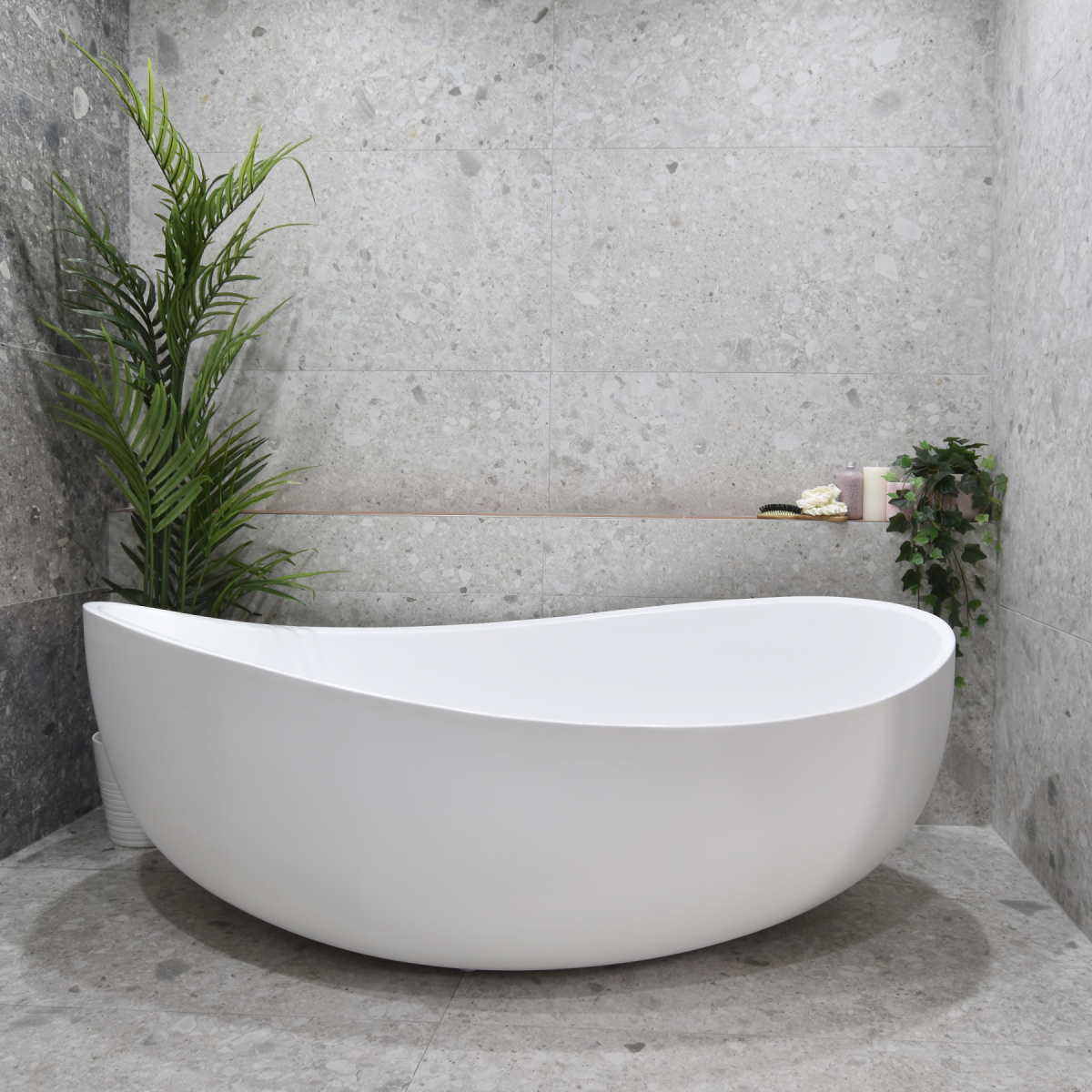 POSEIDON SB821-1800MW WAVE OVAL WIDE FREE STANDING BATH MATTE WHITE