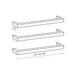 RADIANT SBSTR-500 12VOLT LOW VOLTAGE SQUARE SINGLE BAR HEATED TOWEL RAIL 500MM COLOURED