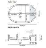 NOOD CO SHO-1 SHELF SURFACE MOUNT OVAL BASIN COLOURED