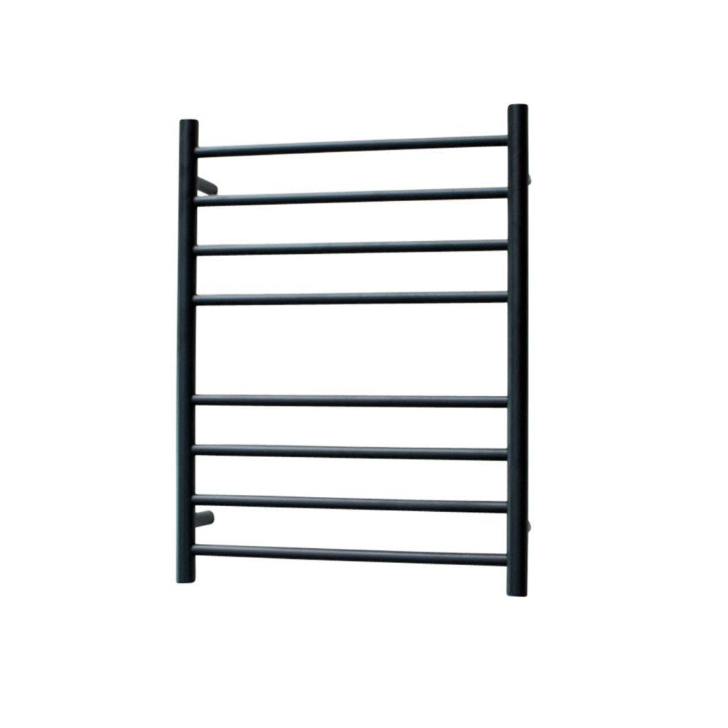 RADIANT BLTR530 ROUND NON-HEATED LADDER TOWEL RAIL 530X700MM MATTE BLACK