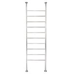 RADIANT FC-2400X500 ROUND FLOOR TO CEILING HEATED LADDER TOWEL RAIL 2400X500MM MIRROR POLISHED