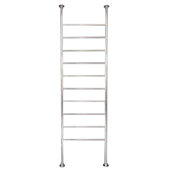 RADIANT FC-2400X500 ROUND FLOOR TO CEILING HEATED LADDER TOWEL RAIL 2400X500MM MIRROR POLISHED