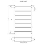 RADIANT LTR02-700 ROUND NON-HEATED LADDER TOWEL RAIL 700X1130MM COLOURED