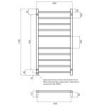 RADIANT RTR02 ROUND HEATED LADDER TOWEL RAIL 600X1100MM COLOURED