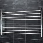 RADIANT RTR09 ROUND HEATED LADDER TOWEL RAIL 1300X750MM MIRROR POLISHED