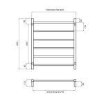 RADIANT SLTR01-600 SQUARE NON-HEATED LADDER TOWEL RAIL 600X830MM MIRROR POLISHED