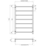 RADIANT SLTR02-600 SQUARE NON-HEATED LADDER TOWEL RAIL 600X1130MM MIRROR POLISHED