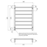 RADIANT STR01 SQUARE HEATED LADDER TOWEL RAIL 600X800MM COLOURED