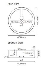 NOOD CO BL1-2 BOWL WALL HUNG ROUND BASIN COLOURED