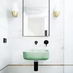 NOOD CO CU1-2 CUBE WALL HUNG SQAURE BASIN COLOURED