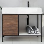 ADP ANTONIO WALL HUNG VANITY METAL FRAME WITH ITALIAN SCARABEO CERAMIC TOP