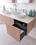 ADP CLIFTON WALL HUNG VANITY THERMOLAMINATED V-GROOVE FINISH CABINET ONLY