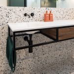 ADP COBALT WALL HUNG VANITY METAL FRAME WITH SOLID SURFACE MOULDED TOP