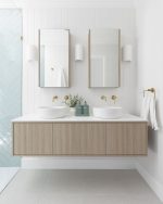 ADP CLIFTON WALL HUNG VANITY THERMOLAMINATED V-GROOVE FINISH CABINET ONLY