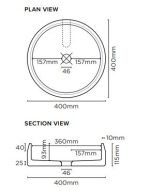 NOOD CO PC1-2 PRISM CIRCLE WALL HUNG ROUND BASIN COLOURED