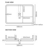 NOOD CO VR1-2 VESL RECTANGLE WALL HUNG BASIN COLOURED