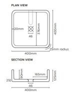 NOOD CO VS1-2 VESL SQUARE WALL HUNG BASIN COLOURED