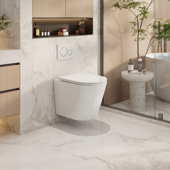 UNICASA BEWH BERLIN 66 QUIET FLUSH TECHNOLOGY WALL HUNG PAN GLOSS WHITE