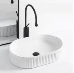 UNICASA CO-58 CORA OVAL ABOVE COUNTER FLUTED BASIN